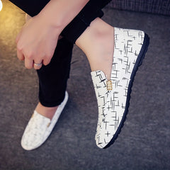 Men's Striped Loafers Lightweight Slip On Flat Shoes