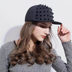 Hip Hop Rivet Snapback Hat Unisex Punk Baseball Cap Sunshade Couple Dad Hats