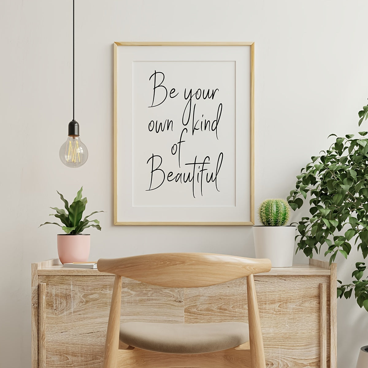 6pcs Artistic Handwriting Font Canvas Wall Art Inspirational Sentence Poster