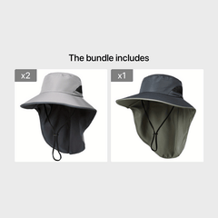Men's Sun Hat with Face Shield UV Protection Large Brim Fisherman Hat