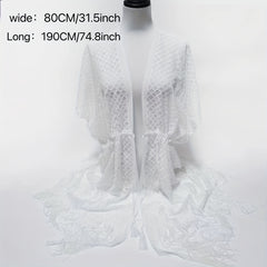 Lace Shawl Sunscreen Cardigan Wrap Loose Smock Beach Shawl