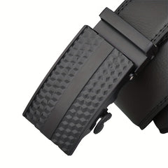 Men's Calfskin Leather Belt Automatic Buckle Waist Strap