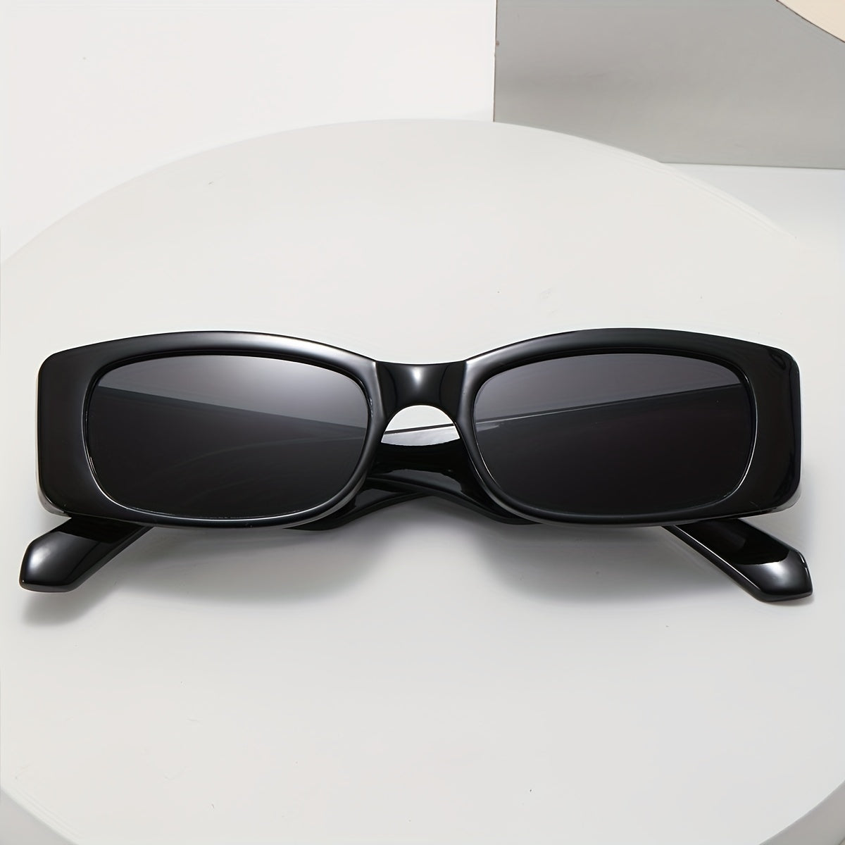 Rectangle Frame Sunglasses for Women Men Y2K Hiphop Solid Glasses
