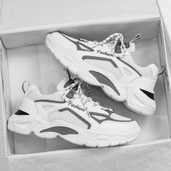 Men's Chunky Lace Up Sneakers Comfy Non Slip Soft Sole
