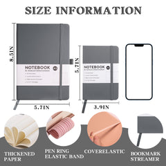Gray A5 A6 Strap Book Notebook Business Notepad Small Book Portable Book Notepad