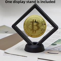 Bitcoin Collectible Coin with Display Rack - Perfect Gift
