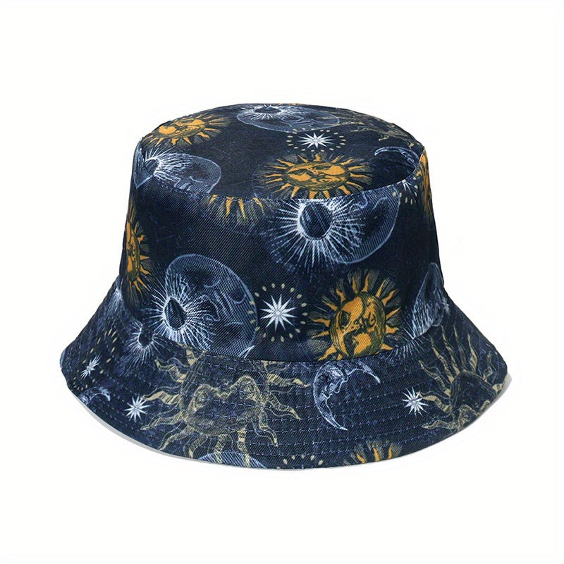 Alien Bucket Hat Cartoon Print Casual Basin Lightweight Sunscreen Cap