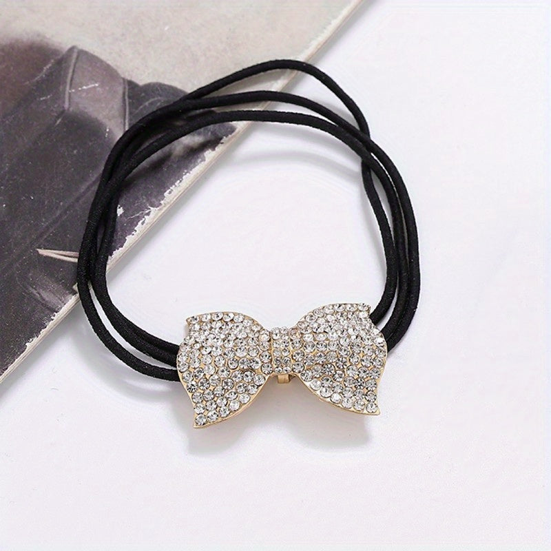 Crystal Rectangle Hair Tie Rhinestone Hair Rope Glitter Hair Ring