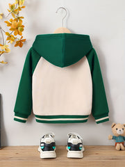 Boys Hooded Fleece Bear Print Jacket
