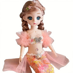 Mermaid Princess Doll - Poseable Silicone Doll for Pretend Play