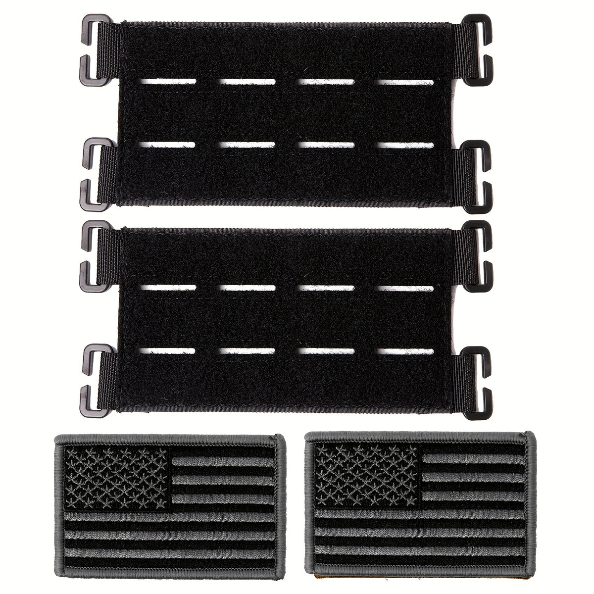 2pcs 15 24 Cm Tactical Nylon Molle Patch With US Flag Sticker