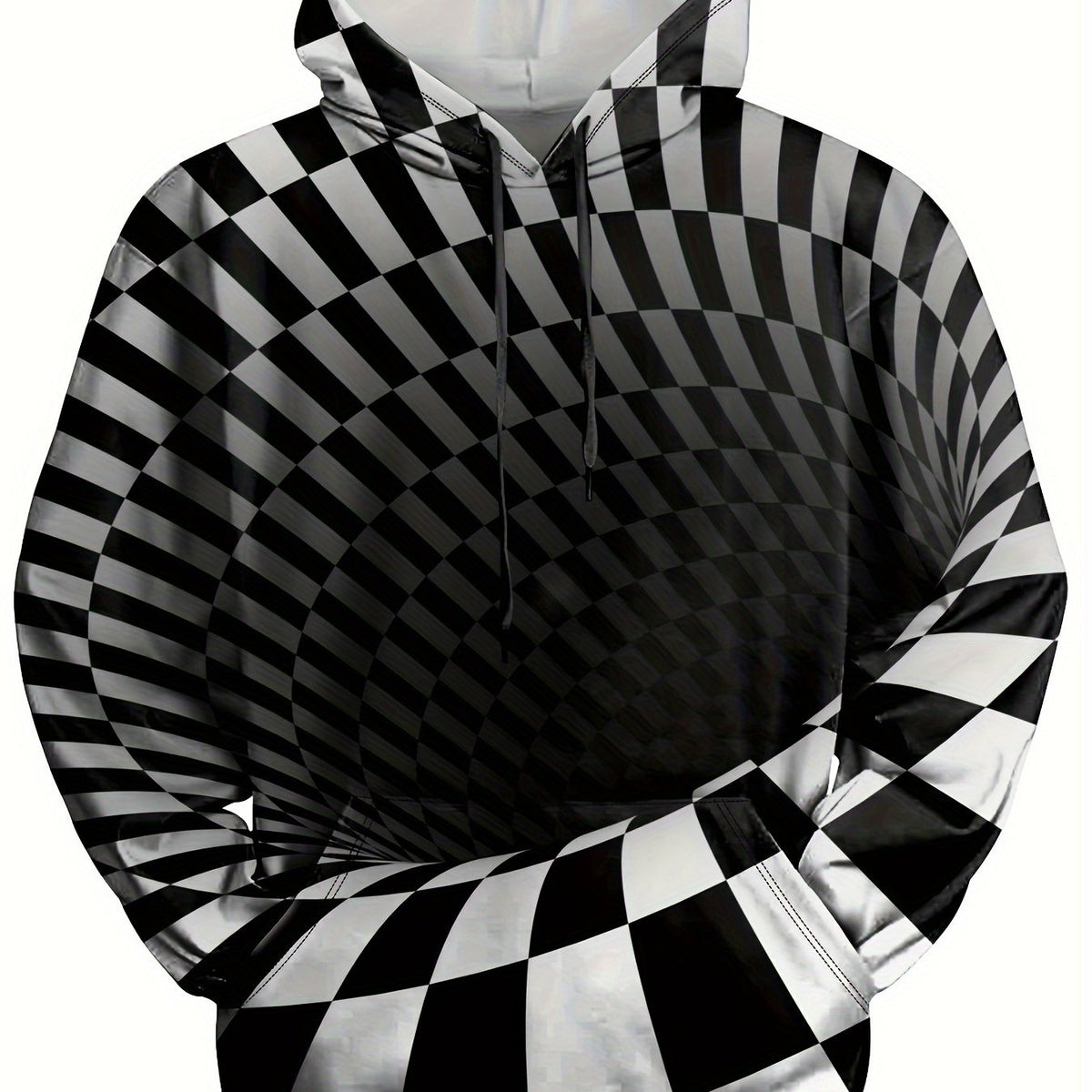 Geometric Swirl 3D Print Men's Hoodie Graphic Pullover for Autumn Winter