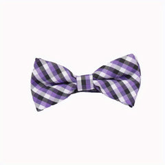 Kids Checkered Striped Bow Tie - Handsome Boys Bow Tie