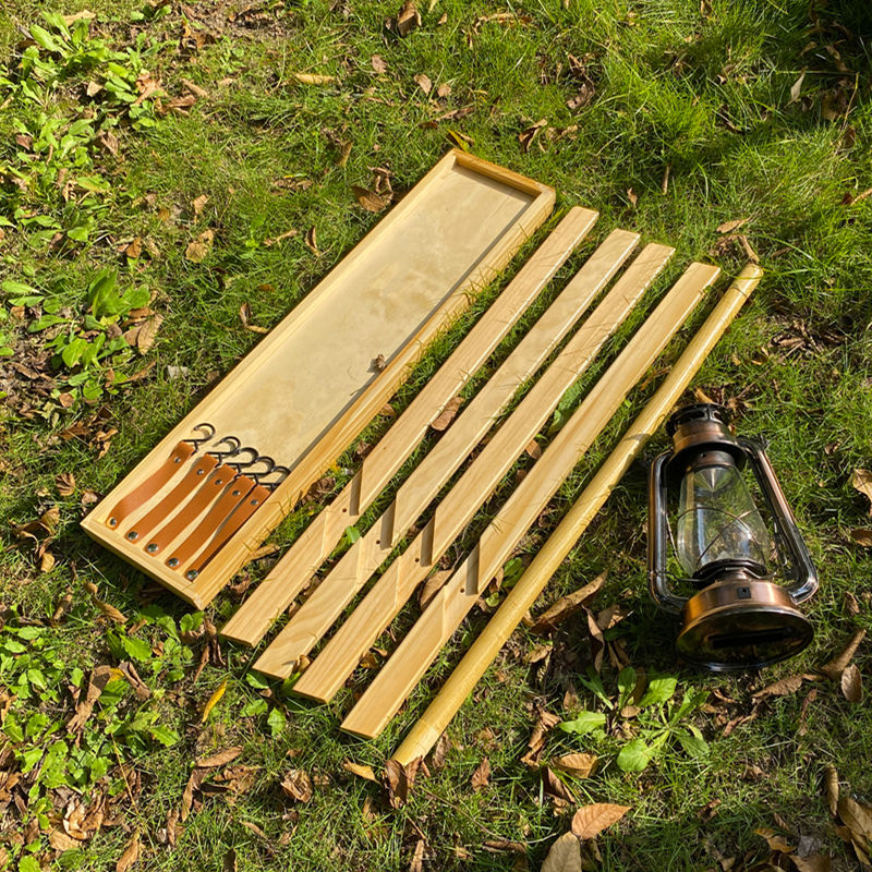 Outdoor Wood Folding Storage Rack for Travel Camping