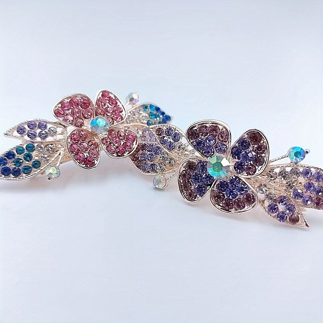 Flower Rhinestone Hair Clip Wedding Headdress Hair Barrettes Spring Clip