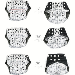 4pcs Washable Cloth Diapers For Boys Girls Adjustable Nappy with Inserts
