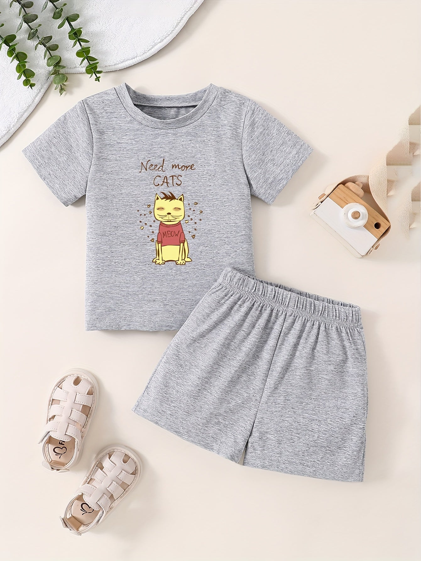 Toddler Kid Cartoon T-shirt & Shorts Set