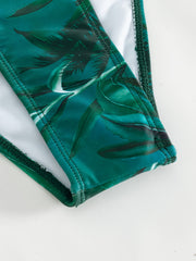  Leaf Print Bikini Set 3 Piece Set