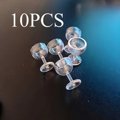 Clear Plastic Stemware Wine Glasses for Dollhouse Kitchen Decor