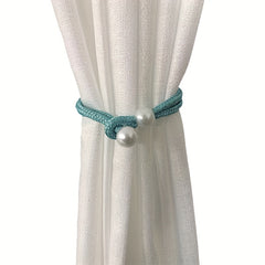 1pc Modern Rhinestone & Faux Pearl Curtain Tieback