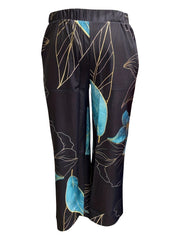 Women's Plus Floral Print V Neck Tank Top & Pants Set