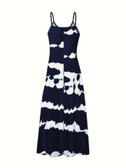 Women's Plus Tie Dye Round Neck Maxi Dress