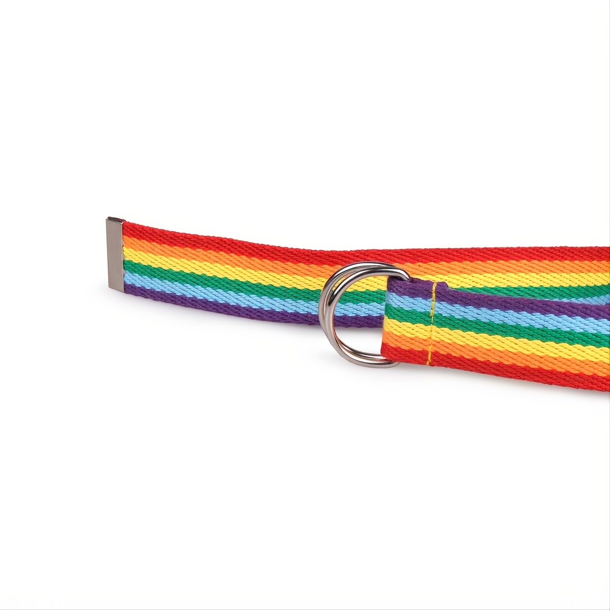 Rainbow Belt Double Ring D Buckle LGBT Pride Canvas Belt Casual
