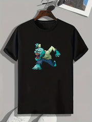 Men's Zombie Print T-shirt for Summer Outdoor