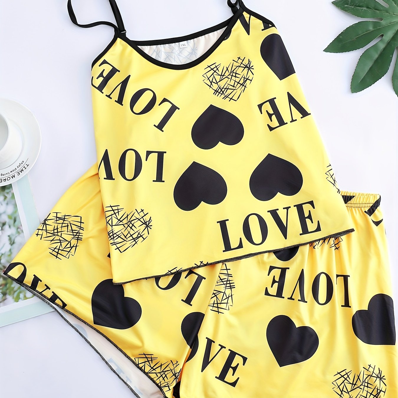  Women's Pajamas Set Cami Top & Shorts Loungewear 2pcs Set