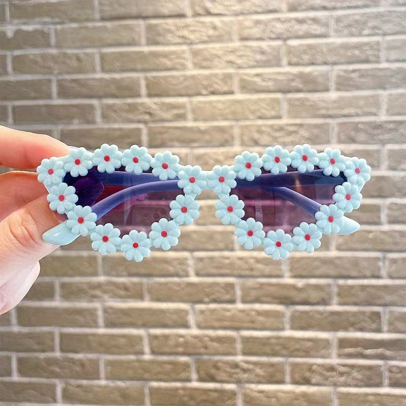 Daisy Flower Sunglasses for Toddler Kids Cat Eye Party Shades
