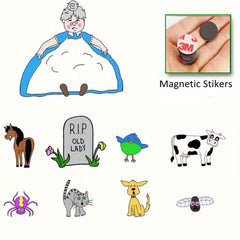 Red Felt Storytelling Pieces 'Old Lady Who Swallowed a Fly'