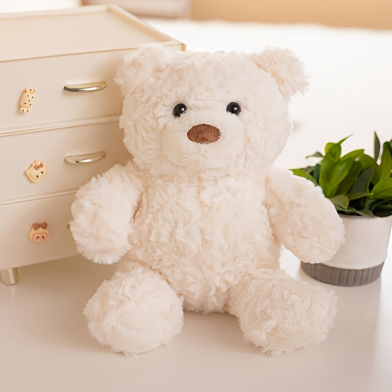 Adorable Pink Plush Teddy Bear Toy with Brown Nose & Paws