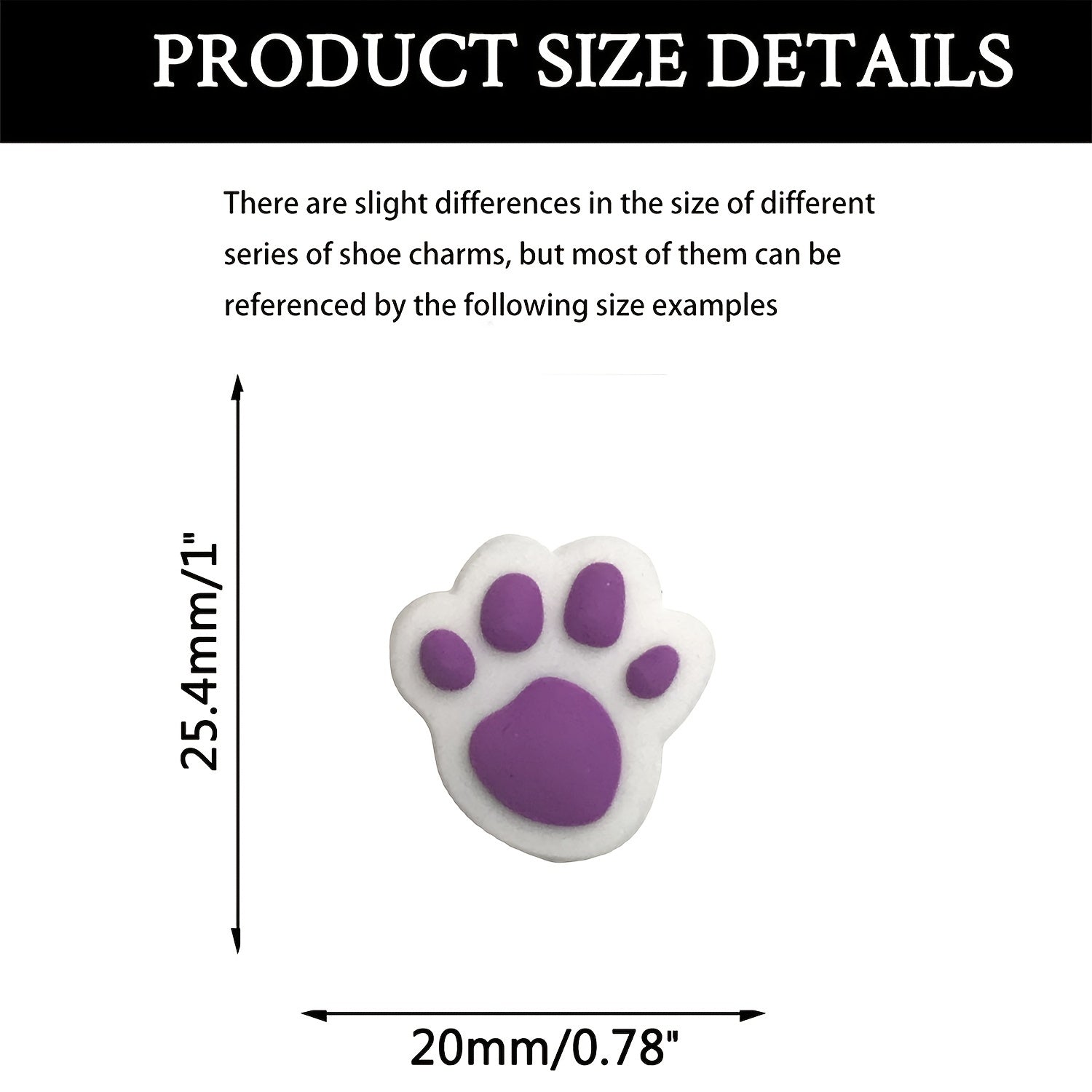 21pcs Paw Print Shoe Charms for Clogs - PVC Shoe Decorations Accessories