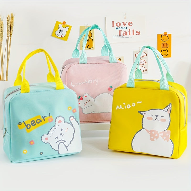 Cartoon Zipper Insulation Bag for Student Office Worker