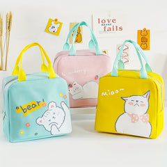Cartoon Zipper Insulation Bag for Student Office Worker