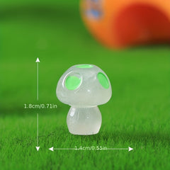 10pcs Glow In Dark Mushroom Resin Decor Fairy Garden Accessories
