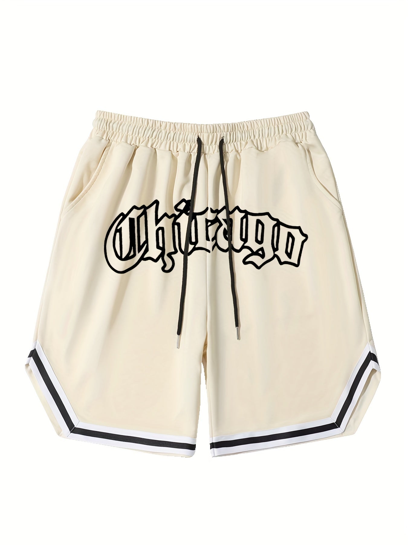 Men's Chicago Graphic Drawstring Stretchy Short Pants
