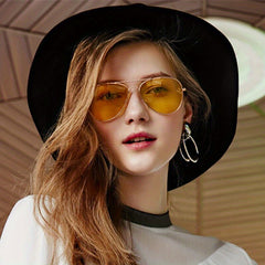 Top Bar Aviator Sunglasses Retro Mirror Lens UV400
