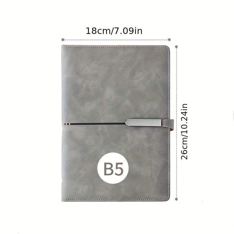 B5 PU Leather Notebook with Dual Clasp - Multiple Options