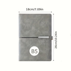 B5 PU Leather Notebook with Dual Clasp - Multiple Options