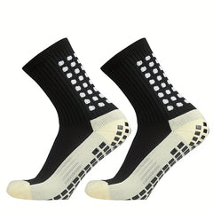 Non slip Silicone Bottom Athletic Socks For Football Mid Calf