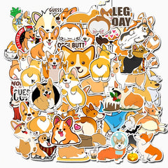 50pcs Corgi Stickers for Phone Laptop Luggage Water Cup