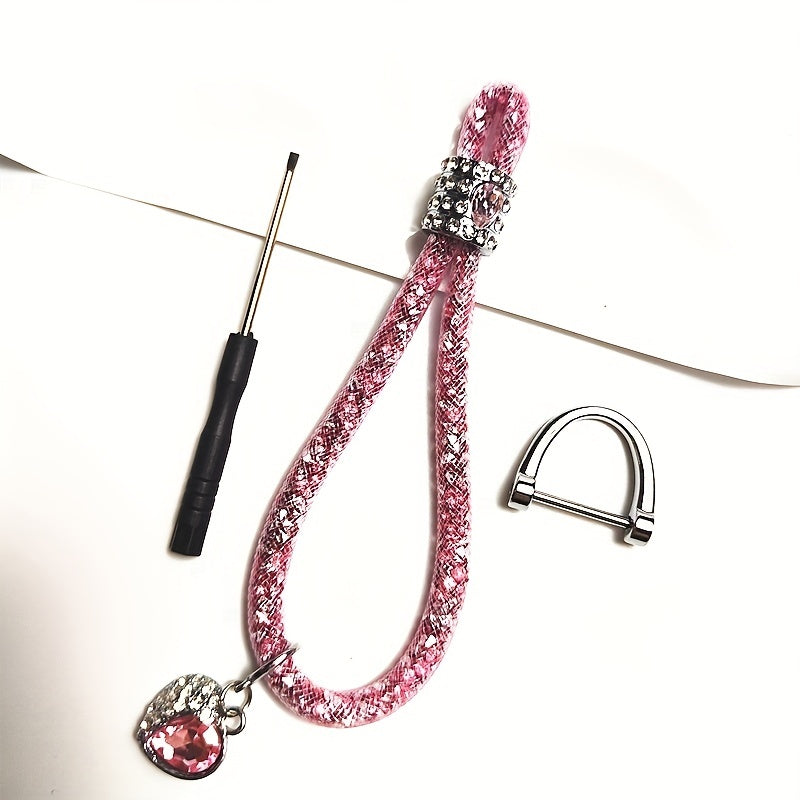 Heart Shaped Rhinestone Keychain Car Inner Decoration Keychain