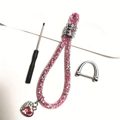 Heart Shaped Rhinestone Keychain Car Inner Decoration Keychain
