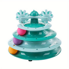 Interactive Cat Toy Roller with 4 Levels and Balls