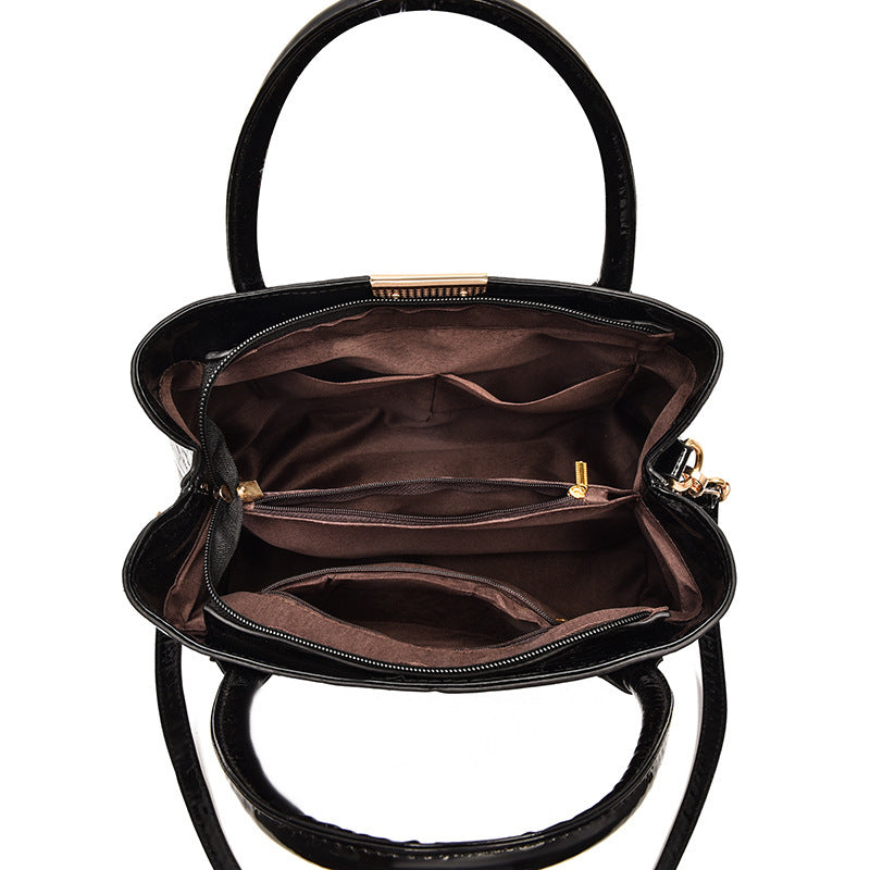 Crocodile Embossed Handbag PU Leather Shoulder Bag
