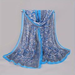 Paisley Chiffon Scarf Thin Shawl Silk Head Wrap Sunscreen Bandana