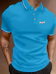 Men's Heart With Wing Graphic Polo Shirt Casual Slightly Stretch