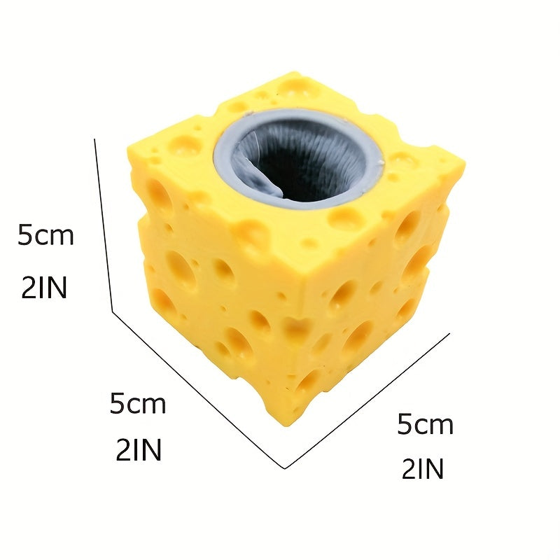 Squeeze Mouse Toy Cheese Cup Fun Fidget Toy for Kids & Adults