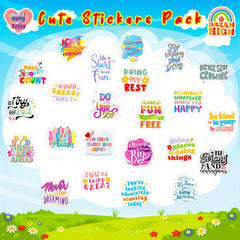 200 Inspirational Stickers Floral Designs Waterproof Positive Messages